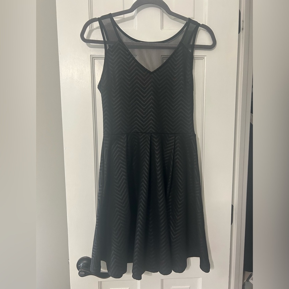 Elegant Black Chevron Dress